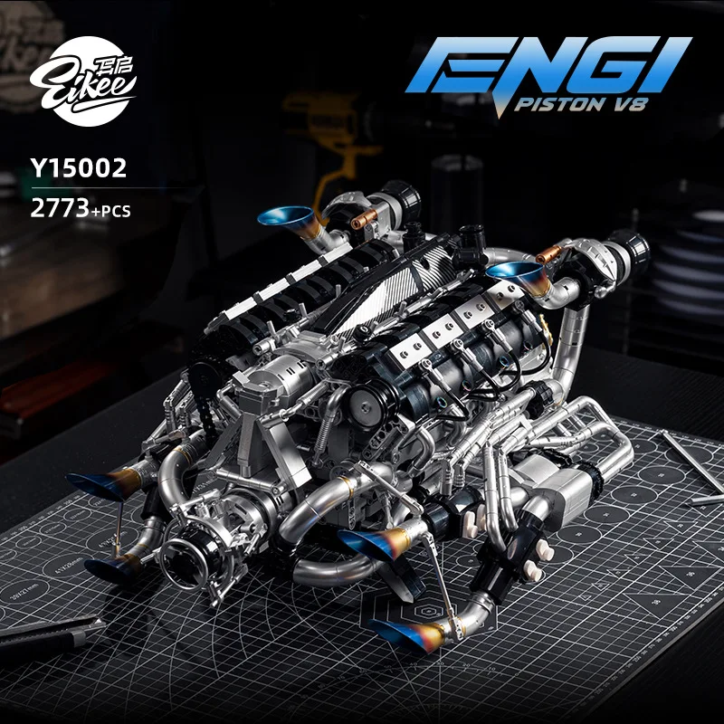 Stem Robotics Kit - V8 Engine Building Kit for Adults,Twin-Turbo