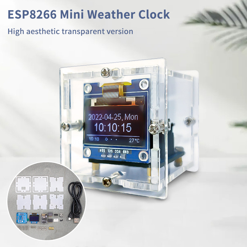 ESP8266 Mini Weather Clock Kit - Electronics Project Kit 评论和价格