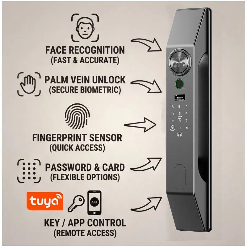 Multilingual Facial Recognitio - Smart Door Lock Wifi 评论和价格