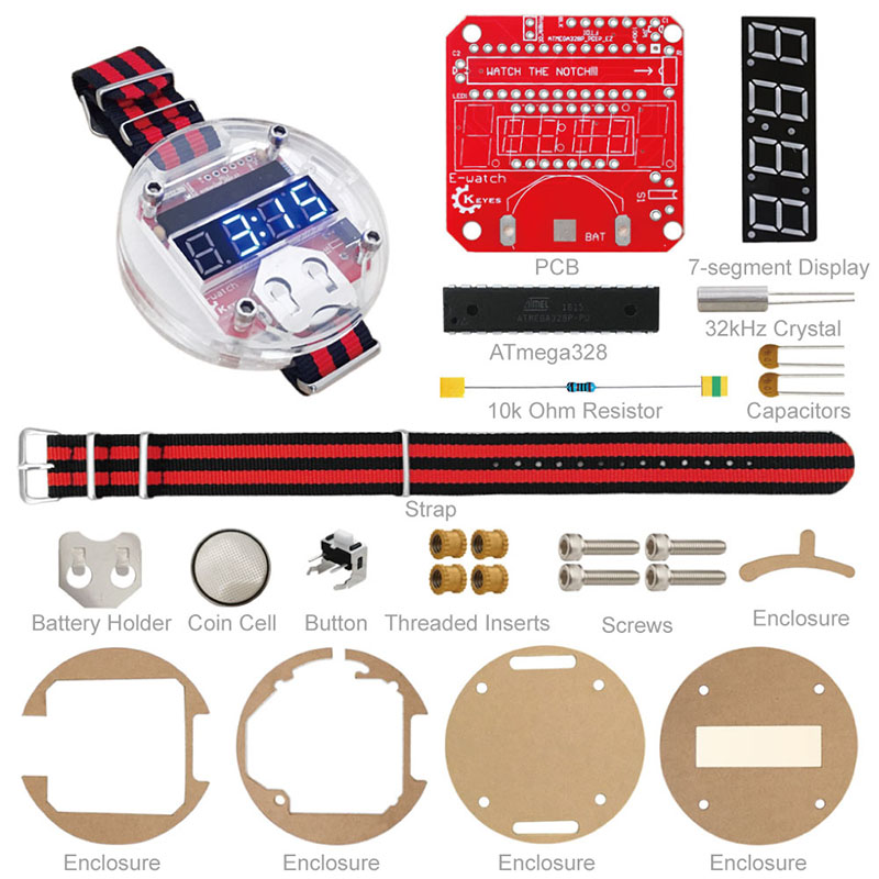 Single Chip LED Kit Clock DIY  - Microcontroller Kit 评论和价格