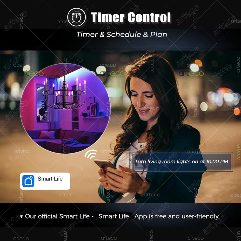 Tuya E14 Led Candle Lamp App C - Smart Light Switch Wifi 评论和价格
