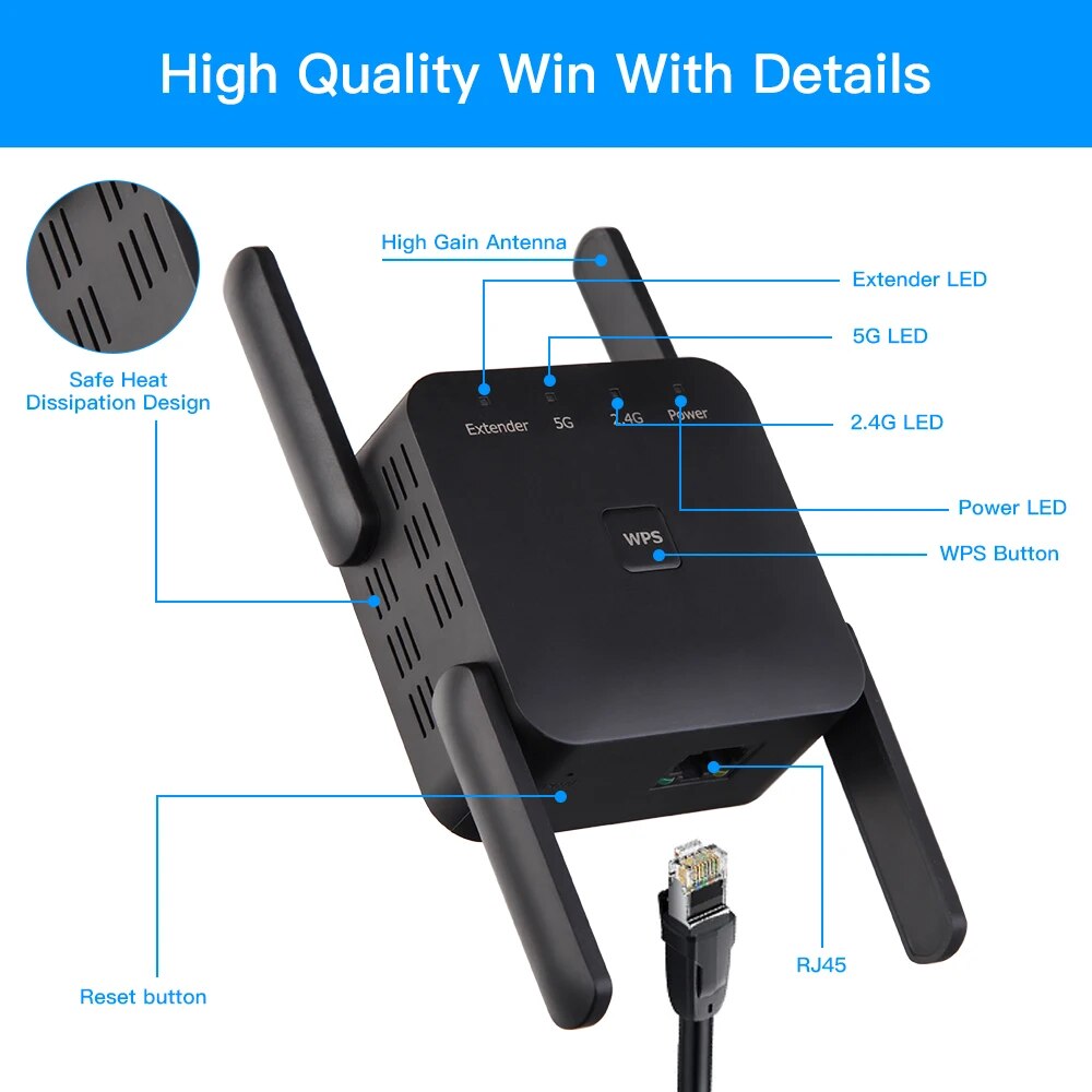 WiFi Repeater 1200Mbps 2.4GHz/ - Wifi Smart Plug 评论和价格