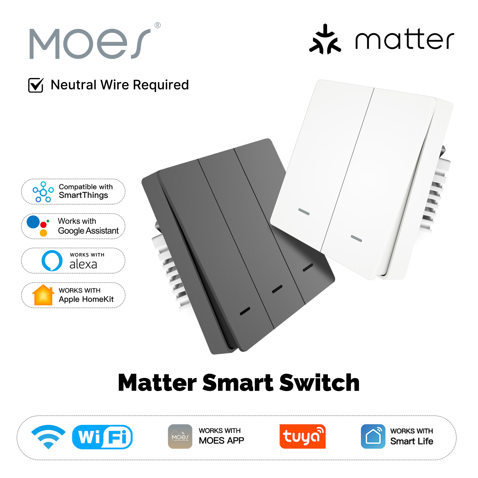 MOES Matter Tuya WiFi Smart Li - Smart Light Switch Wifi 评论和价格
