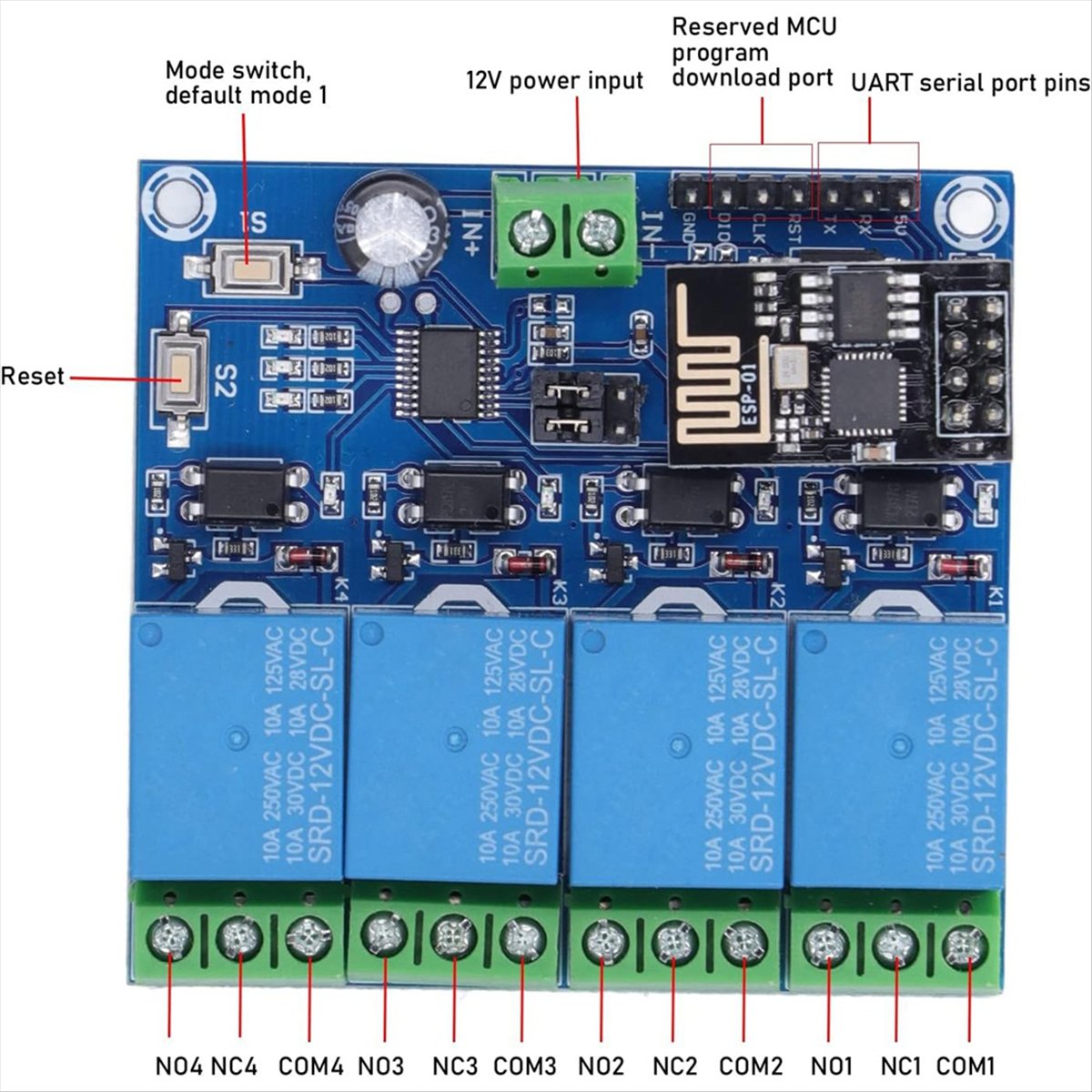 Super Sale 4 Channel WiFi Wire - Esp8266 Relay Module 评论和价格
