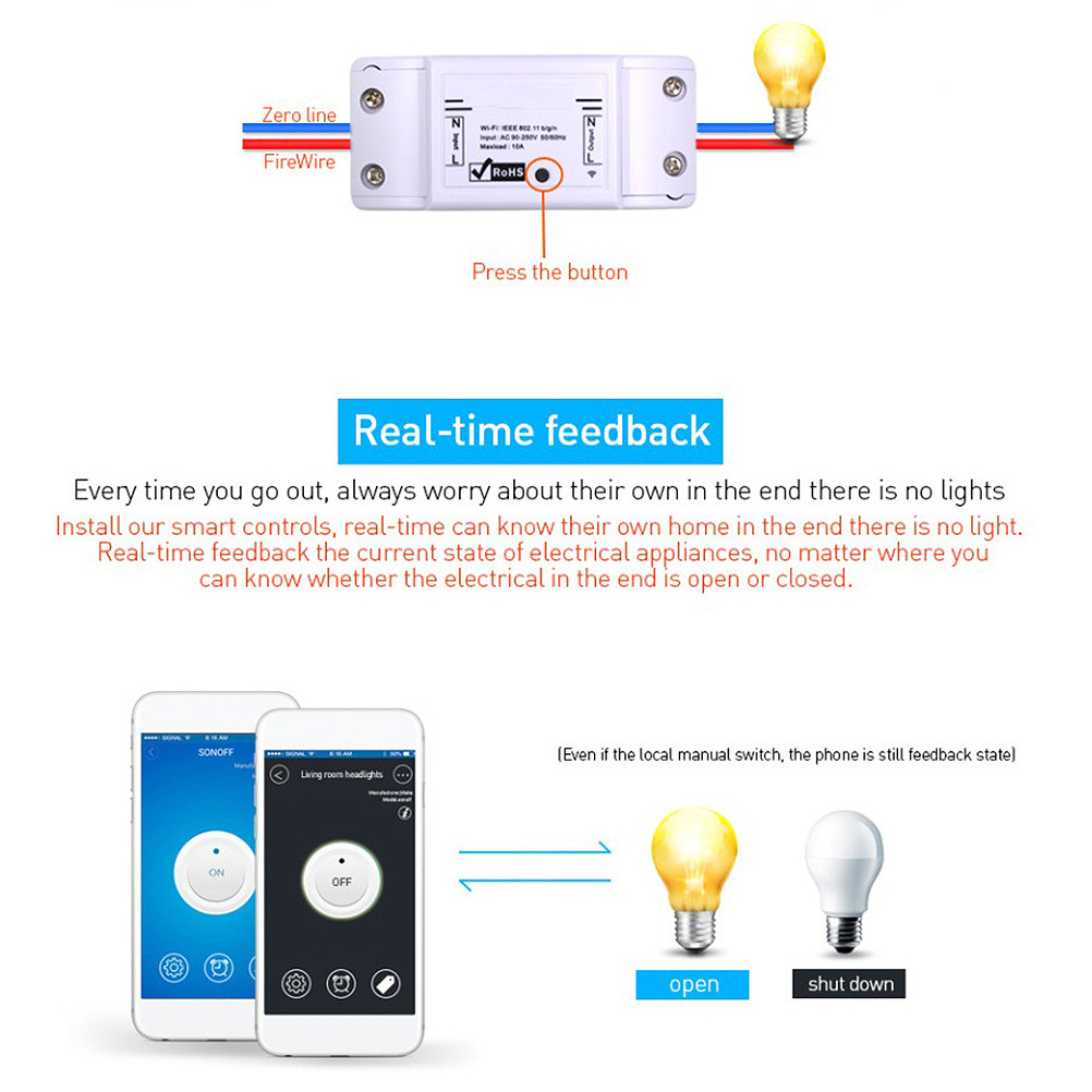 1Pcs WiFi Smart Switch Univers - Smart Light Switch Wifi 评论和价格