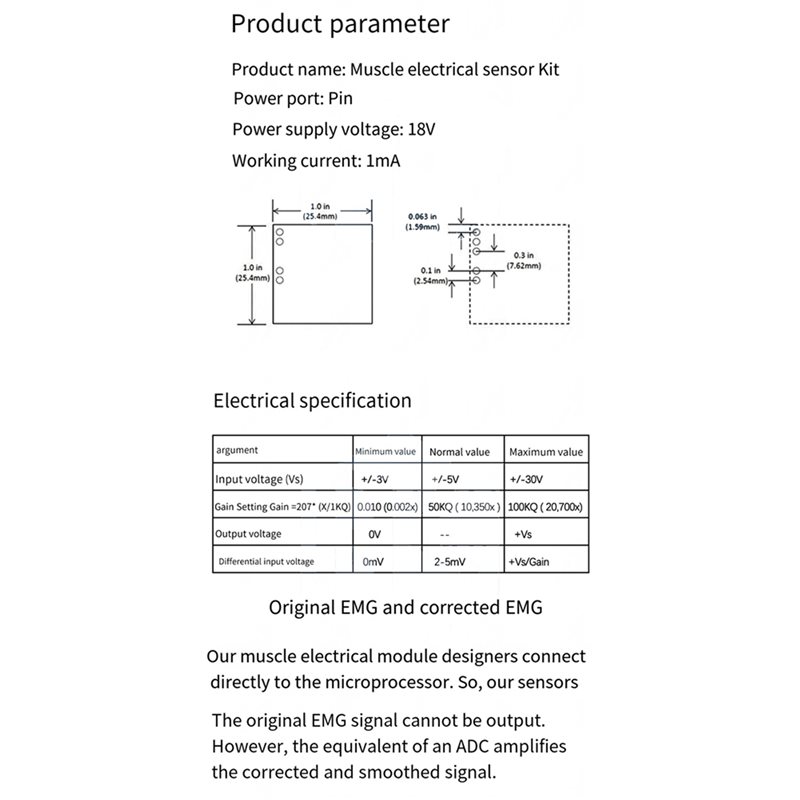 B50B-3X Muscle Electrical Sens - Sensor Kit Arduino 评论和价格